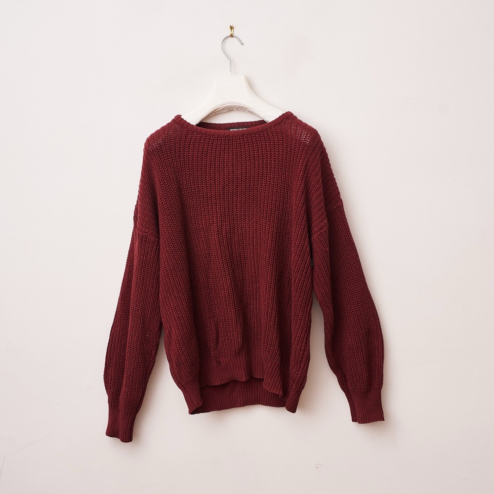 American Apparel Burgundy Crew Neck Sweater